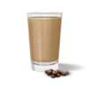 Herbalife Formula 1 Café Latte Shake Mix in a glass, ready to enjoy