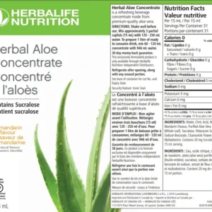 Ingredients in Herbalife Herbal Aloe Concentrate - Mandarin