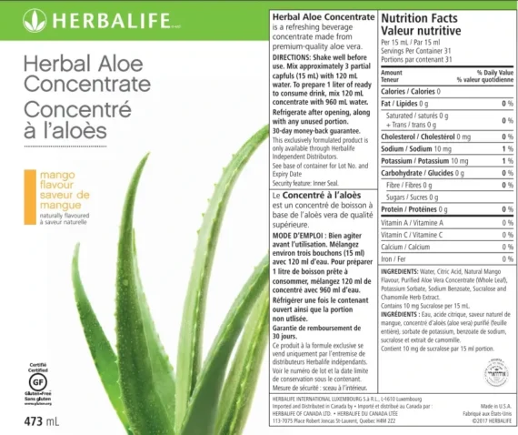 Herbalife Herbal Aloe Concentrate Mango bottle