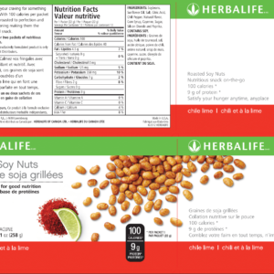 Herbalife Roasted Soy Nuts: Chile Lime (264g) 12 Packets per Box