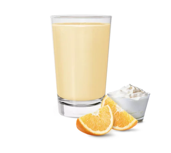 Herbalife Orange Cream Shake Mix with slices of fresh oranges and a dollop of cream